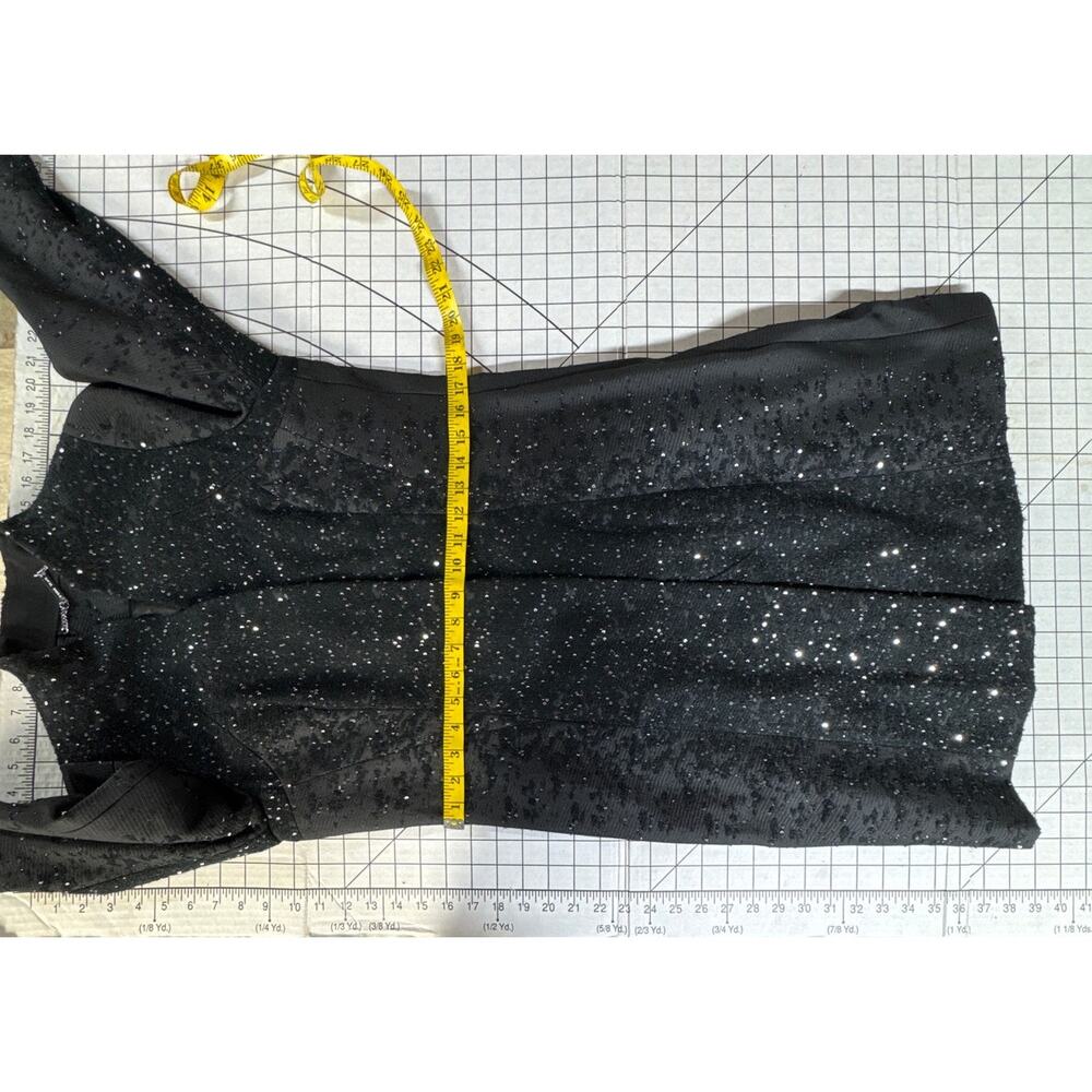 White House Black Market Sparkly Sequined Black Dressy Topper Coat Women Small - Picture 8 of 8